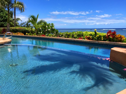 pool near ocean Blue Sky Villa Maui